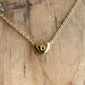 Letter O, Initial O, Tiny Heart Initial Necklace, 18K Gold Necklace, Personalized Necklace, Heart Necklace, Minimalist Necklace, Initial