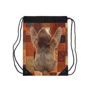 Faultier Kordelzugbeutel: Polyester Patchwork Design Bild 2