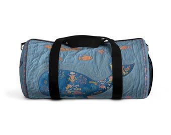 Wal Duffel Bag | Ozean Fisch Muster, Blau Reisetasche