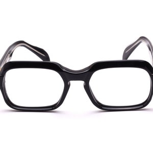 Vintage jaren '60 Herenbril Zwart Doorschijnend 52-20 mm Selecta Made in France Francoflex Frame Fashion Style Rechthoekige Flex Tempel