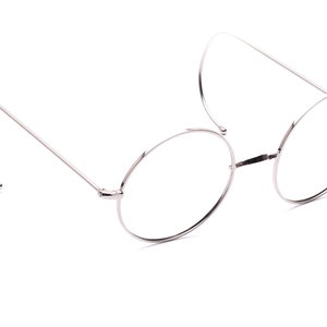 Round glasses silver sports temples 48 mm women men without pads classic unisex retro Made in Italy