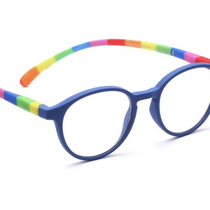 Klammeraffe Lesebrille Neckholder Blau RegenbogenPanto 12 1.00 bis 3.50 mit Etui Bild 1