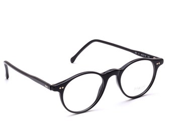 Braun Classics kleine Panto Brille rund Schwarz Retro Design in 44-18 mm Klassiker Mod. 9 co. 4