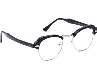 Retro Brille Herren Silber Schwarz 60er Jahre Stil 47 - 21 mm Modern Klassiker Zeitlos Brillengestell