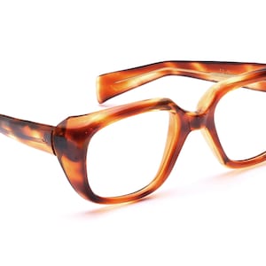 Vintage Selecta Glasses Men 70s New Brown Acetate Fashion Large Good Style 52-24 mm Mod. Poloflex