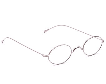 Oval glasses silver retro style no pads straight temples Schubert glasses women men classic