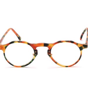 Panto Vintage Glasses Frame K&B Mod. 1478 Col. V76 42-21 mm Acetate Brown Green with Pads Fashion Style Retro