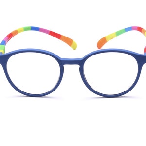 Klammeraffe Lesebrille Neckholder Blau RegenbogenPanto 12 1.00 bis 3.50 mit Etui Bild 2