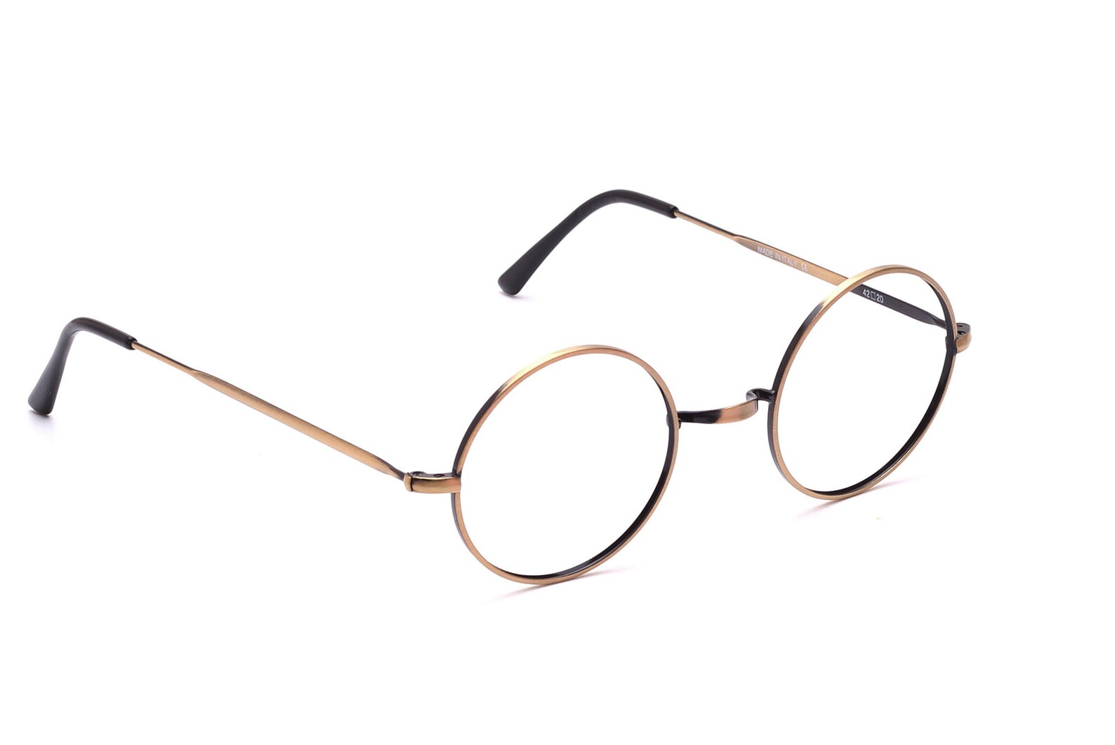 Round Glasses Metal Antique Gold Gold 4220 Mm Without Nose Pads With Wbridge Etsy