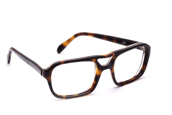 Occhiali da uomo quadrati vintage anni '60 Olive Amber Selecta