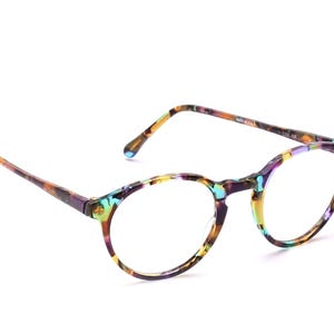 Panto Brille Fassung Damen K+B Mod. Mikey in 45-16mm Acetat farbig marmoriert in 3 verschiedenen Varianten Col. CV, Col. VM und Col. FV #IT6