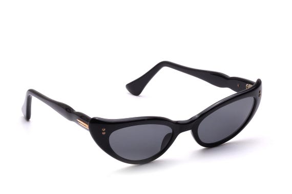 Cat Eye 50s Vintage Ladies Glasses Sunglasses Black France Single