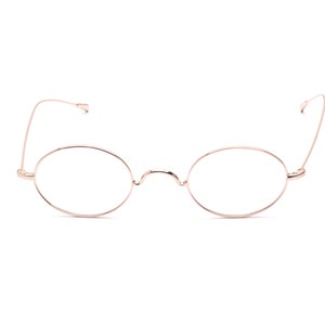 Oval glasses gold silver, gold retro style no pads straight temples Schubert glasses women men classic 20s design
