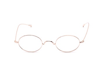 Ovale Brille Gold Retro Stil keine Pads gerade Bügel Schubertbrille Damen Herren Klassiker