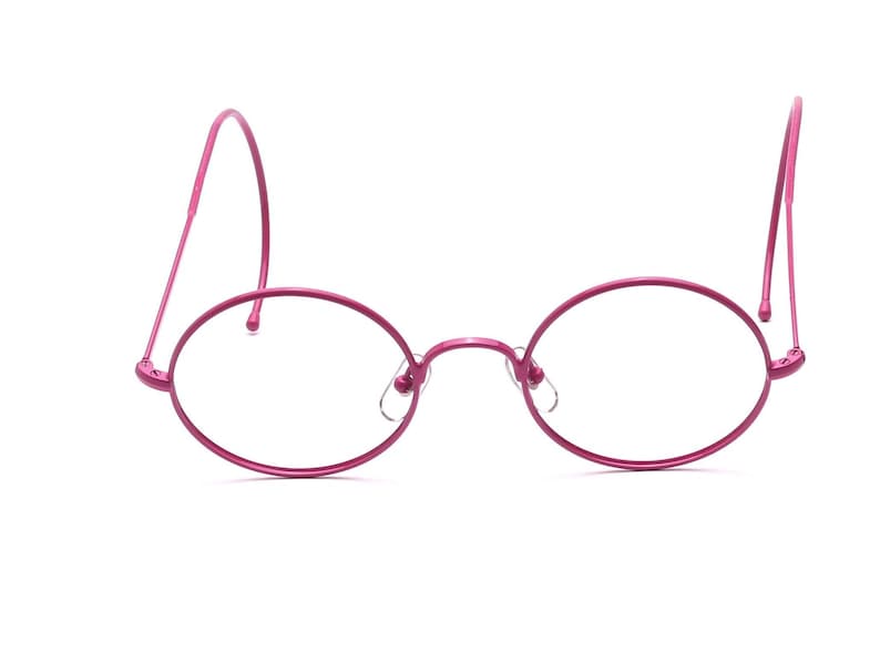 Runde Brille Pink 46mm Damen mit Pads Klassiker Vintage Stil Sportbügel Unisex Retro Mode Metall Stil 90er Jahre John Lennon Stil Bild 1