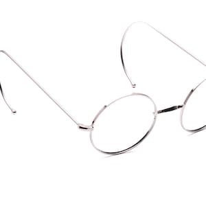 Round glasses silver sports temples 44 mm women men without pads classic unisex retro Made in Italy