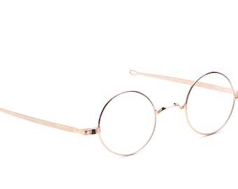Runde Brille Metall Gold Schläfenbügel antiker Stil 30er Jahre Herren Damen in 42-25mm wie John Lennon und Savile Row Stil