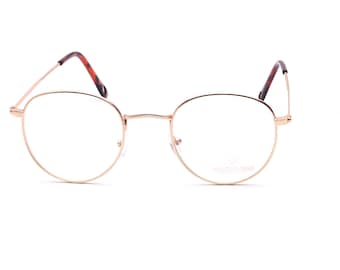 Reading glasses gold round metal women men slightly modern color fashion fashion 1.00 to 3.50 with case