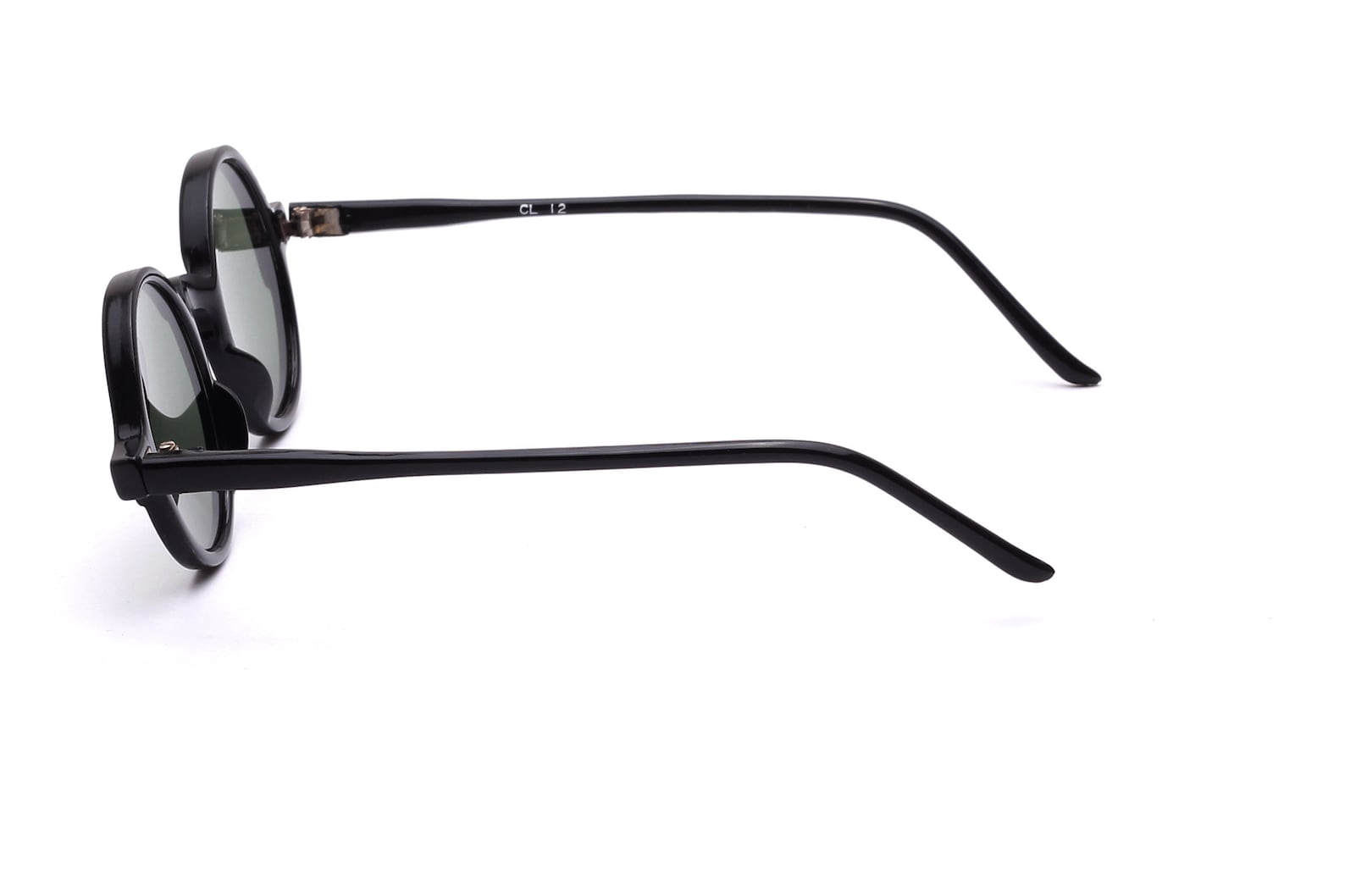 Round Sunglasses Black Plastic 80s Vintage Women Men Unisex Fashion NOS ...