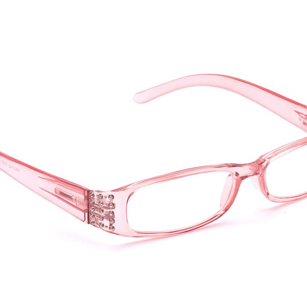 Lesebrille Rosa Strass Dekor Damen Flexscharnier Farbe Mode Fashion 1.00 bis 3.50 mit Etui