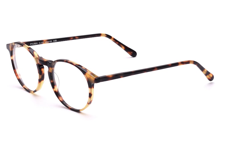 Retro Glasses Men Women Tortoiseshell Color Panto Round Keyhole Bridge ...
