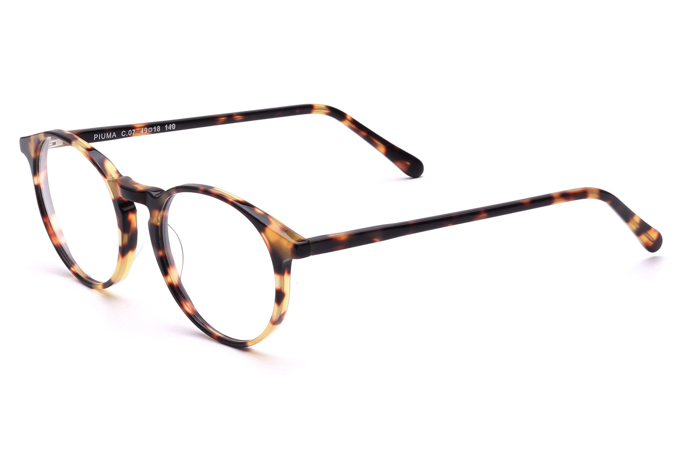Retro Glasses Men Women Tortoiseshell Color Panto Round Keyhole Bridge ...