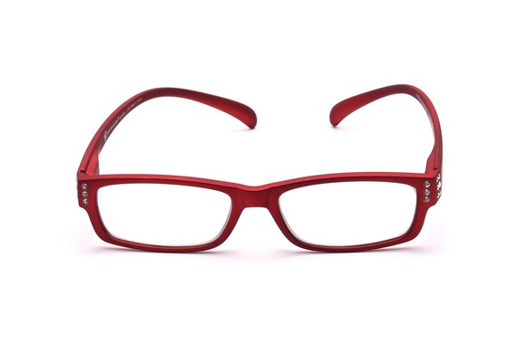 Clip-on Reading Glasses Black Red With Rhinestones Ladies  display picture 1