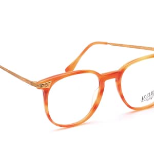 Vintage Panto round glasses women&#39;s acetate by Le Club actif Amber light brown ladies 50 - 20 mm gold-colored temples fashion #02/25