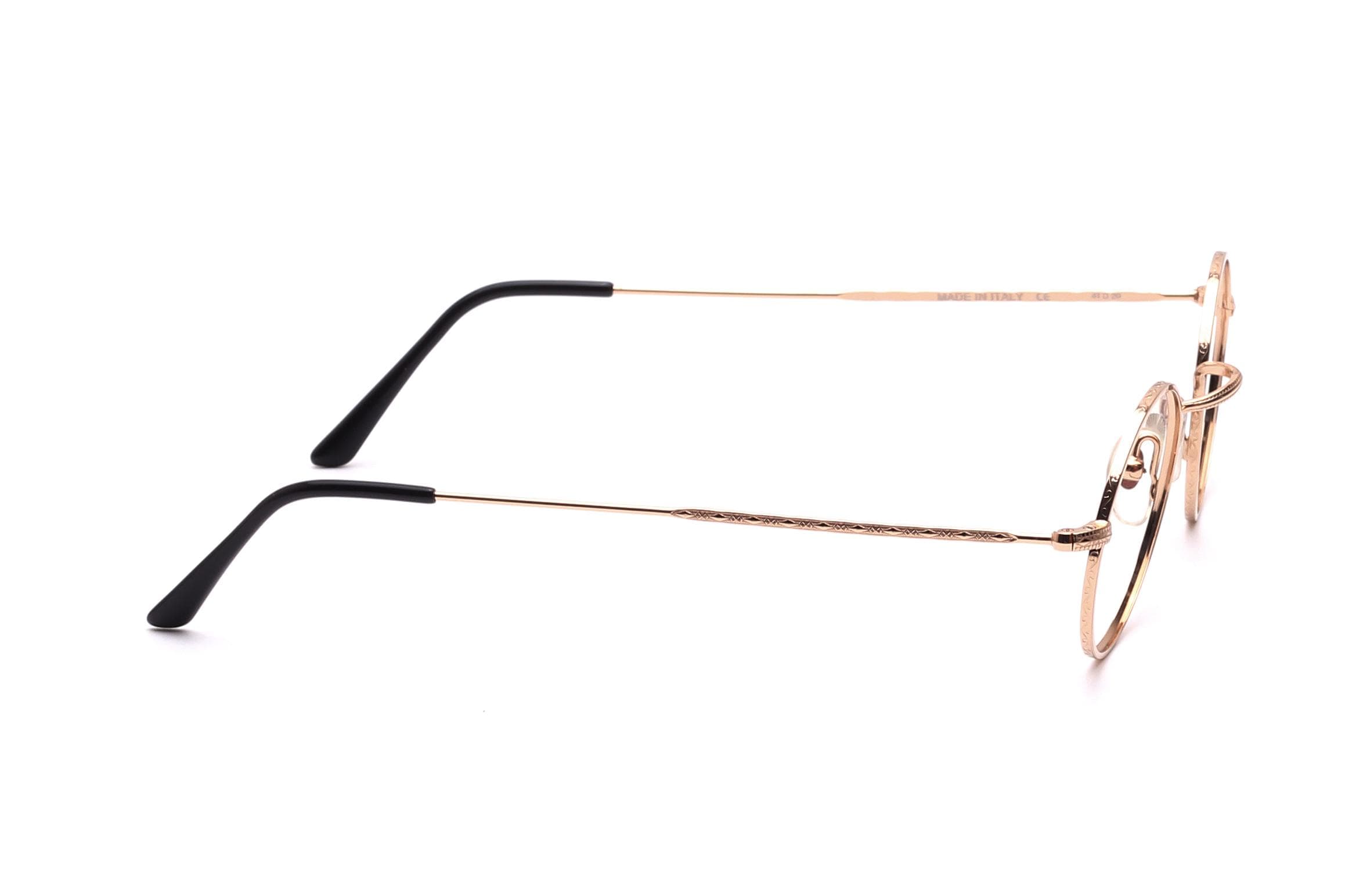 Metal Frame Round Gold Chiseled Glasses Mod. 3011Z With Normal