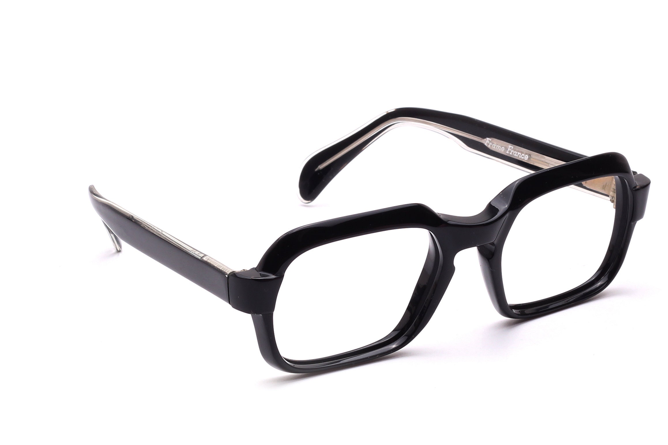 Vintage 60s Men's Glasses Black Translucent 52-20 Mm Selecta