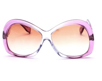 Vintage 70er Jahre Sonnenbrille Lila Blau Damen oversize groß Selecta Mode Frame France Neu NOS
