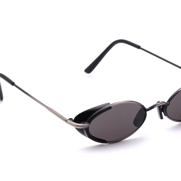 Ovale Sonnenbrille Altsilber Altgold mit kleinem Seitenschutz Damen Herren Mode Stil Sommer Sonne Style Tropical 5934