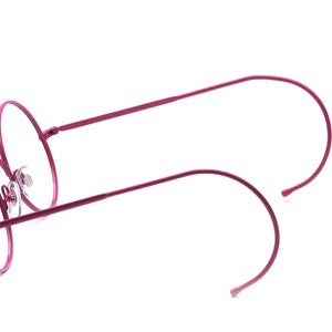 Runde Brille Pink 46mm Damen mit Pads Klassiker Vintage Stil Sportbügel Unisex Retro Mode Metall Stil 90er Jahre John Lennon Stil Bild 4