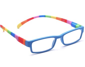 Occhiali da lettura con clip, con supporto per il collo, blu/multicolore, da donna/uomo, cerniera flessibile, da 1,00 a 3,50, con custodia
