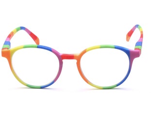 Reading Glasses Colorful Rainbow Women Men Flex Hinge Color Fashion 1.00 to 3.50 with Case