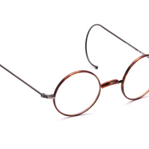 Round glasses metal antique silver grey sports temples 40 mm or 42 mm no pads Windsor rim 30s style John Lennon model like Savile Row