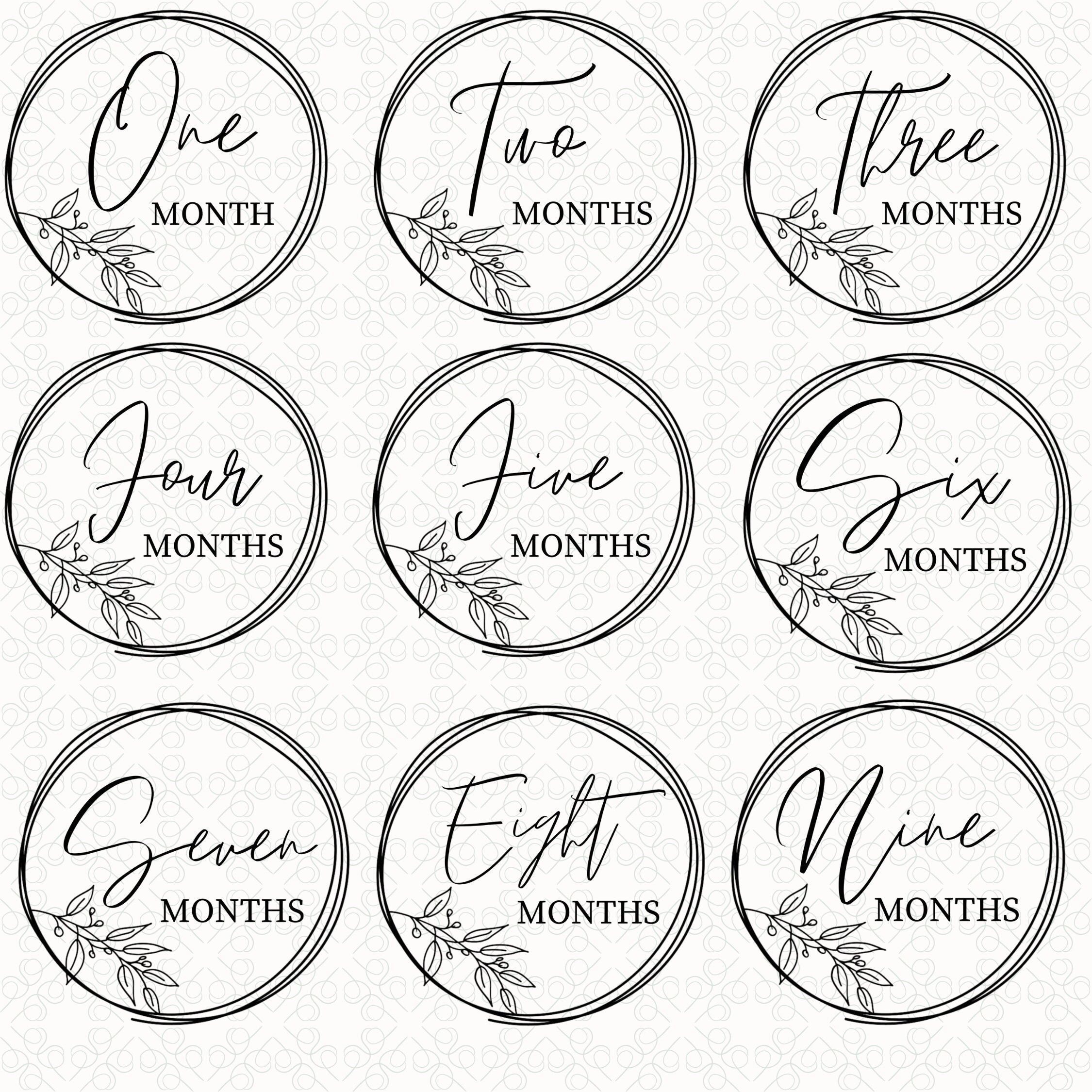 Baby Monthly Milestone Svg , Baby Monthly Milestone Rounds SVG, Cricut