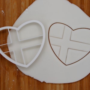 Heart Flag Cookie Cutter | Utstikker Hjerte Flagg | Sweden Swedish | Denmark Danish | Finland Finnish | Nordic Scandinavia