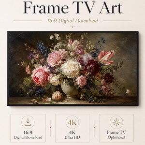 Blumen Kunst - Samsung Frame TV Art 16:9 Digital Download, 4K Ultra HD Wall Art, Instant Download, Frame TV Display Art