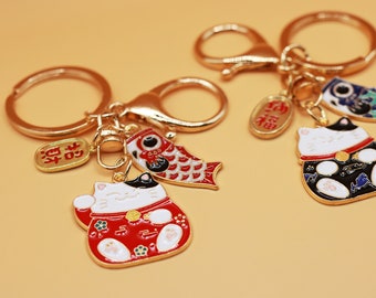 Custom Japan Lucky Cat Metal Keychain | Cute Keychain | Key Accessorize | Birthday Gift | Gift for Bestfriend | Gift for her