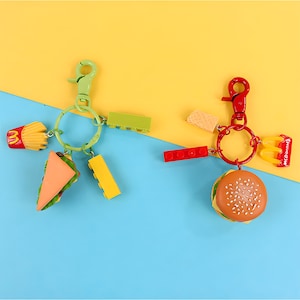 3D Food Keychains | Fast Food Keychains | Bag Ornaments | Key Ring