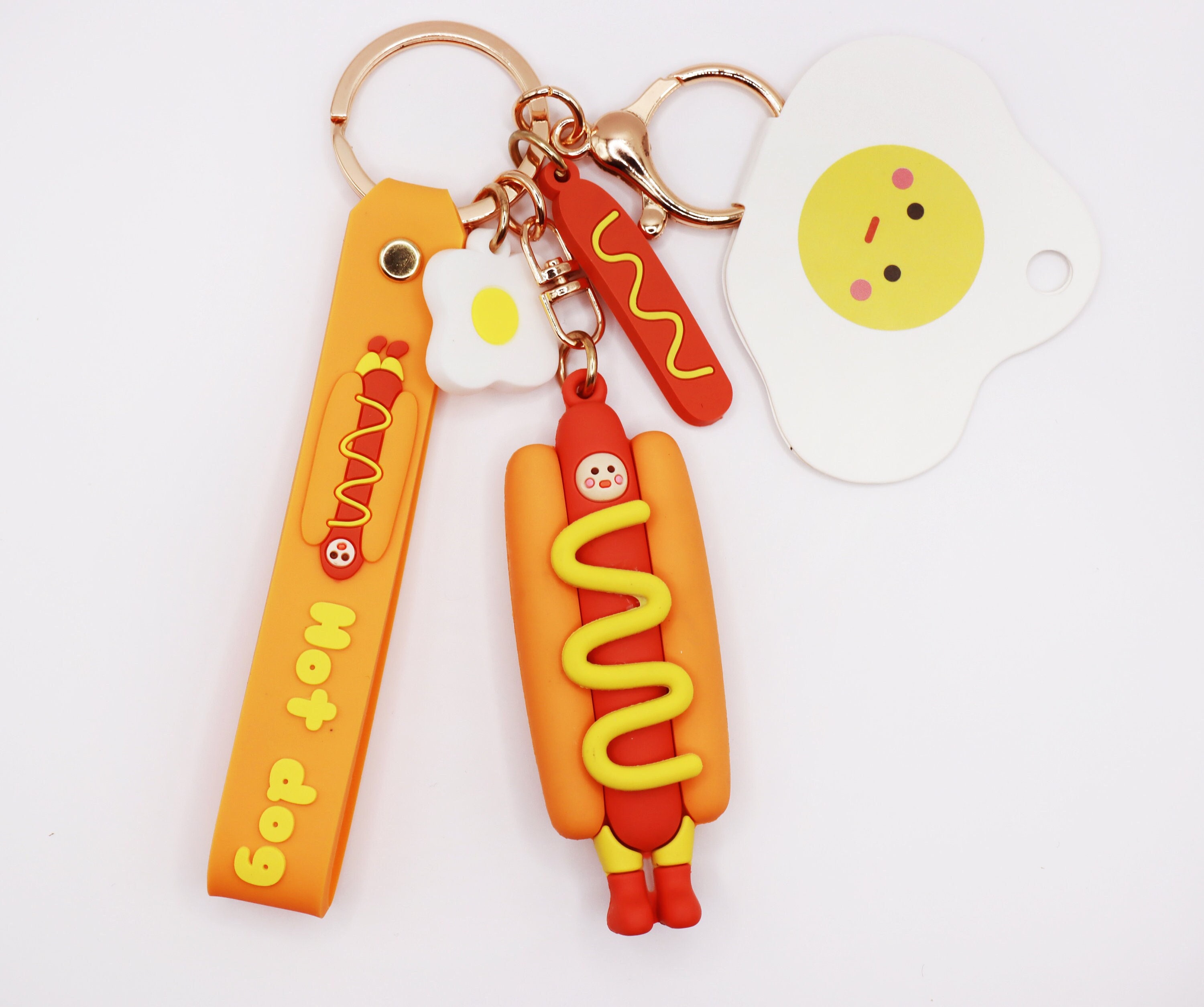 Cute Hot Dog Keychain Hot Dog Keyring Simulated Food Keyring Plush Pendant  Gift Food Plush Hot Dog Key Ring 3D Hot Dog Keychain Pendant Bag