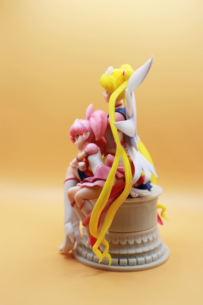 Miniature 3D Sitting Sailor Moon Figurines Sailor Moon Etsy