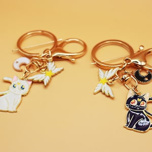Custom Inspired Metal Keychain | Luna and Artemis Cat Keychain | Anime Key Accessorize | Gift for Bestfriend | Gift for her
