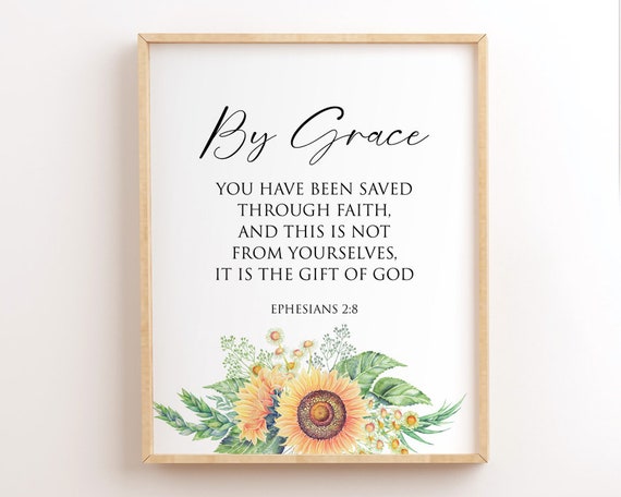 つよぽん　ゴッデス　goddess Bill Peterson Ephesians 2:8, by Grace You Have Been Saved, Printable