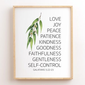 Galatians 5:22, Fruit Of The Spirit, Minimalist Bible Verse Wall Art, Printable Scripture Wall Art, Christian Wall Decor Print, Bible Quote