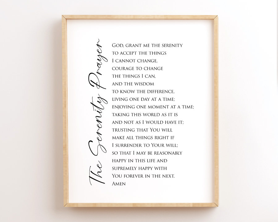 The Serenity Prayer Full Version, Printable, Serenity Print, Wall Art, God Grant Me the Serenity ...