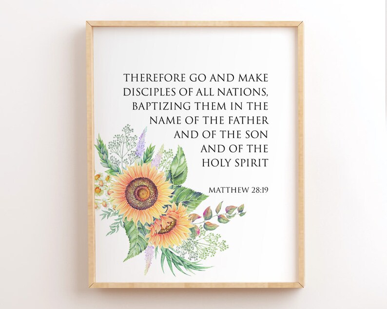 Matthew 28:19, the Great Commission, Printable Scripture, Therefore Go ...