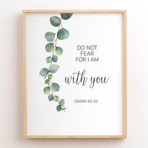 No temas, porque yo estoy contigo, Isaías 41:10, versículos bíblicos imprimibles, arte mural bíblico, decoración cristiana de pared, cita bíblica imprimible