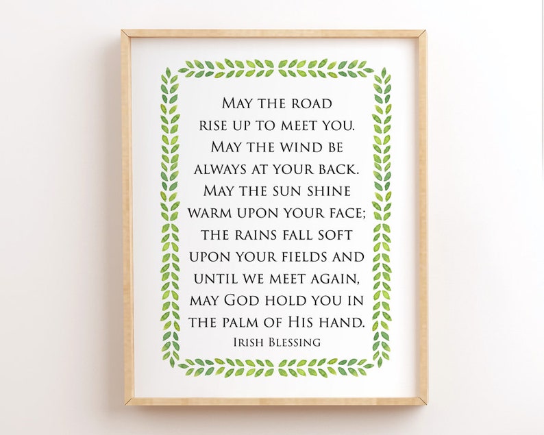 Irish Blessing Printable, May the Road Rise up to Meet You, Irish Blessing Wall Art Print, Irish ...